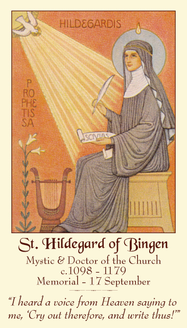 St. Hildegard of Bingen Prayer Card